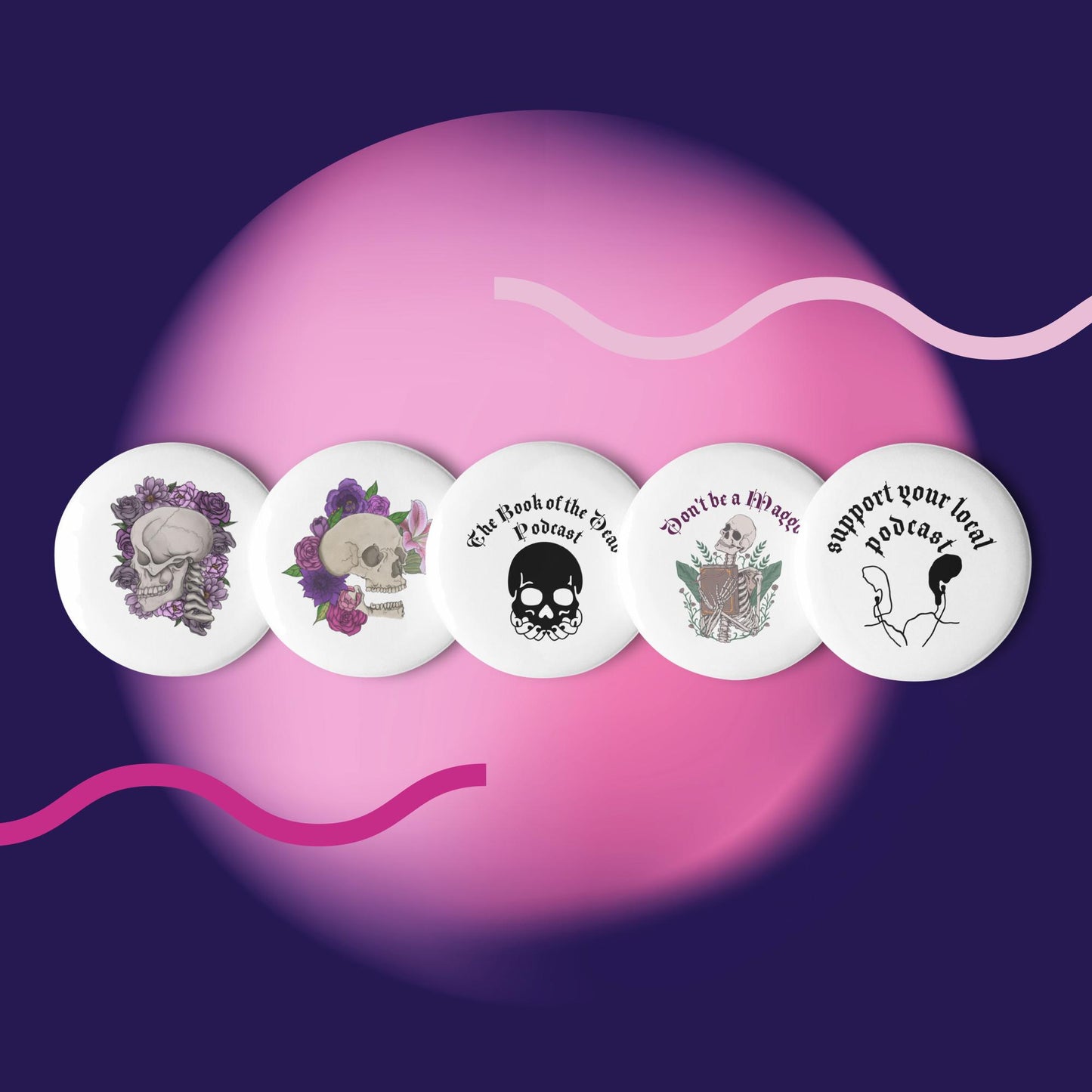Set of BOTD Pod pin buttons