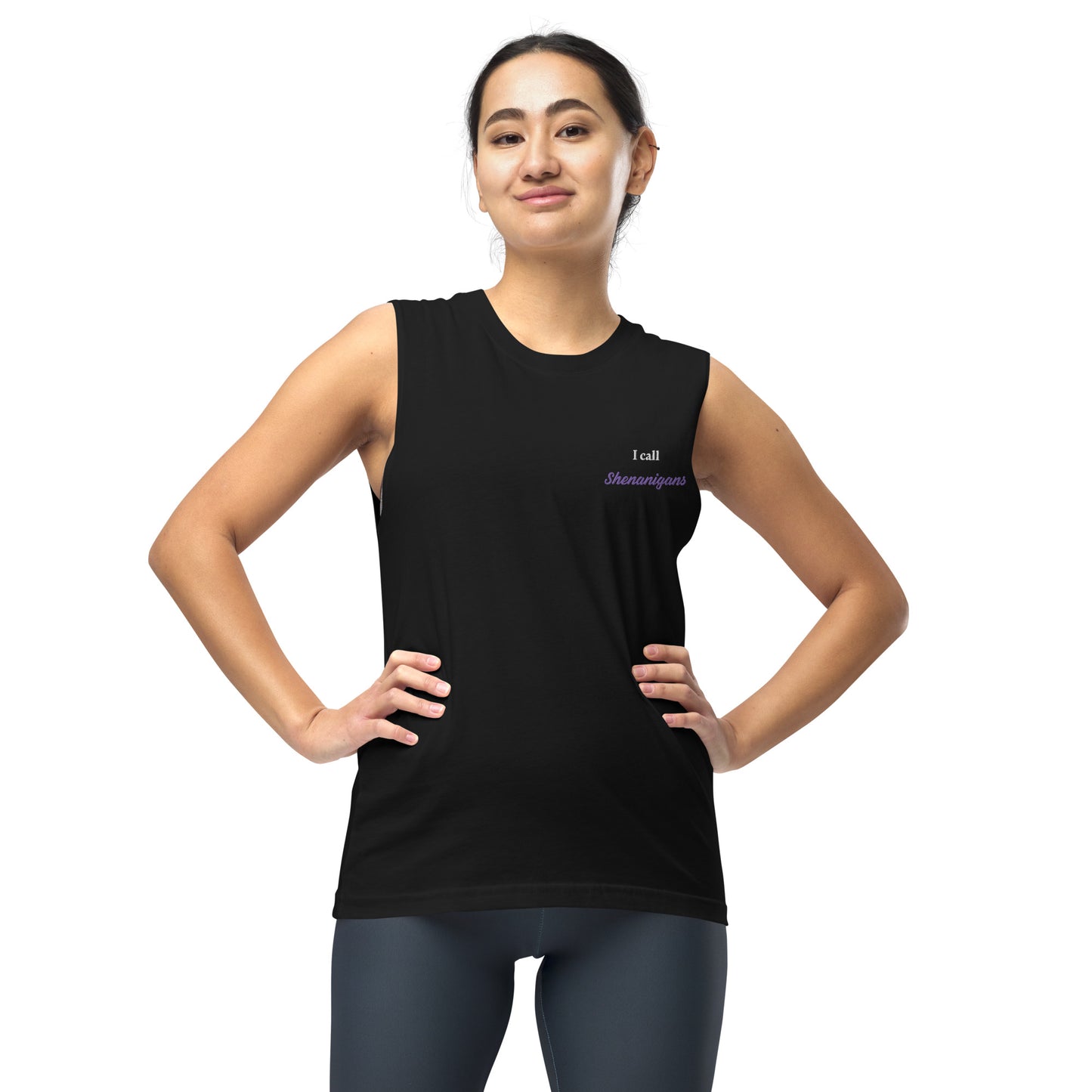 I Call Shenanigans Embroidered Muscle Shirt