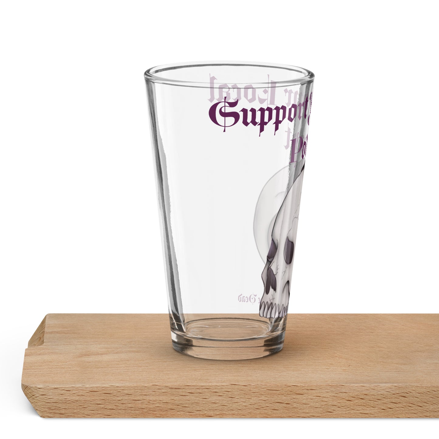 Support Your Local Podcast BOTD Shaker pint glass