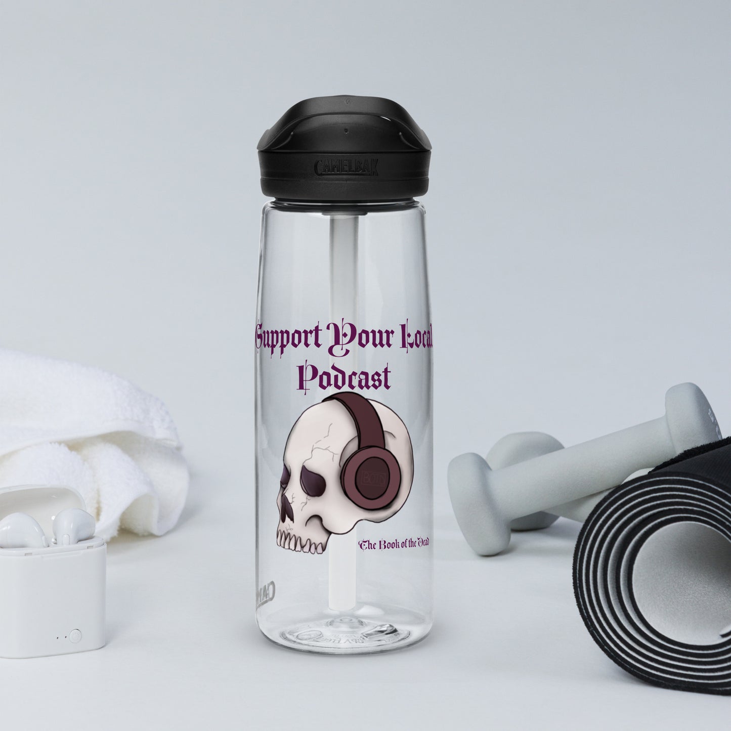 Support Your Local Podcast BOTD Sports water bottle